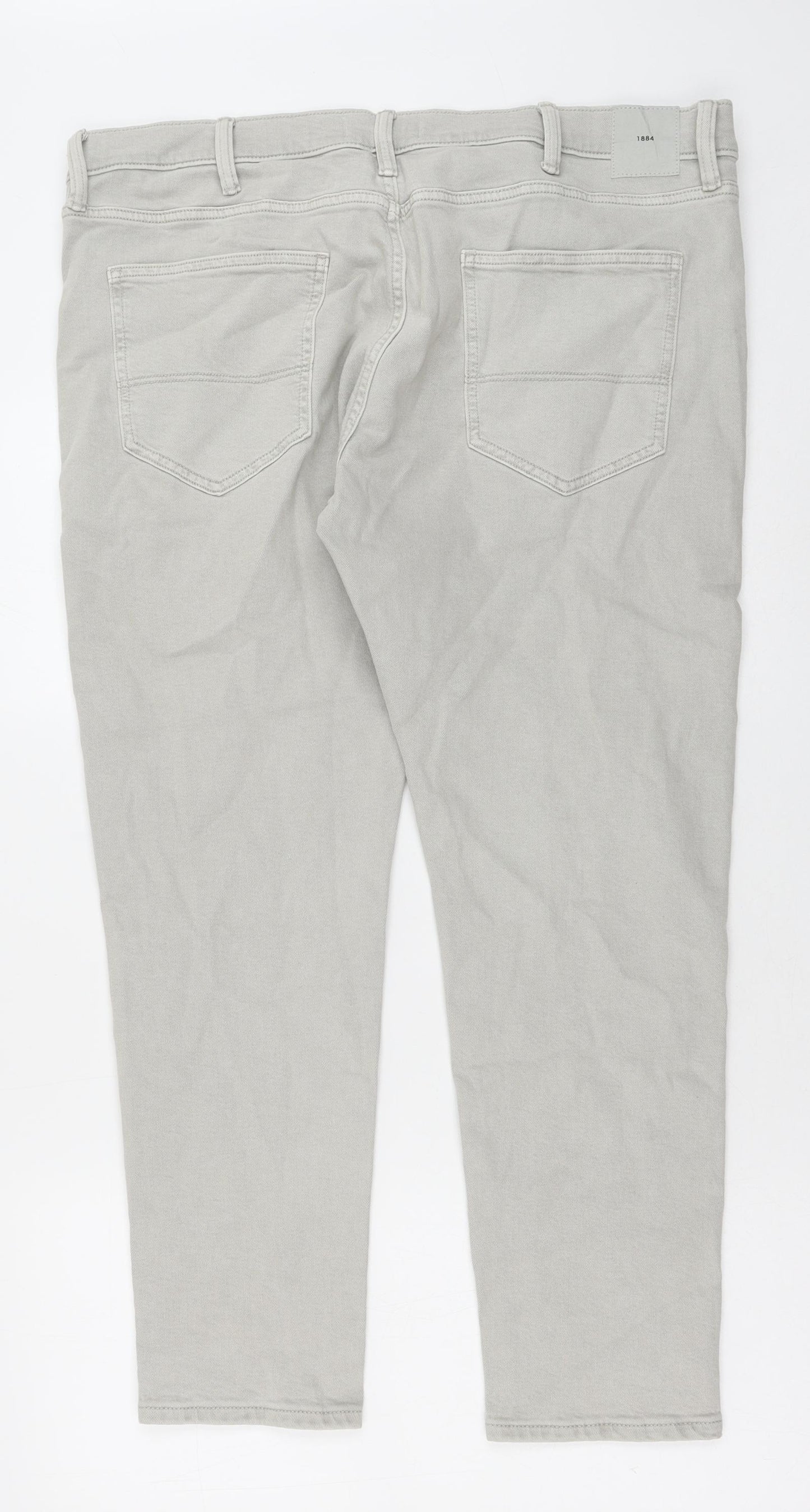 Marks and Spencer Mens Beige Cotton Skinny Jeans Size 40 in L29 in Regular Button