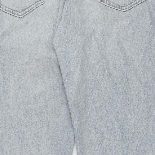 Marks and Spencer Mens Blue Cotton Straight Jeans Size 40 in L31 in Regular Button