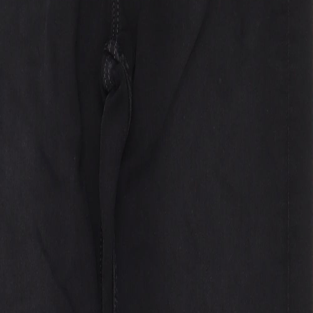 Marks and Spencer Womens Black Cotton Straight Jeans Size 12 Regular Zip