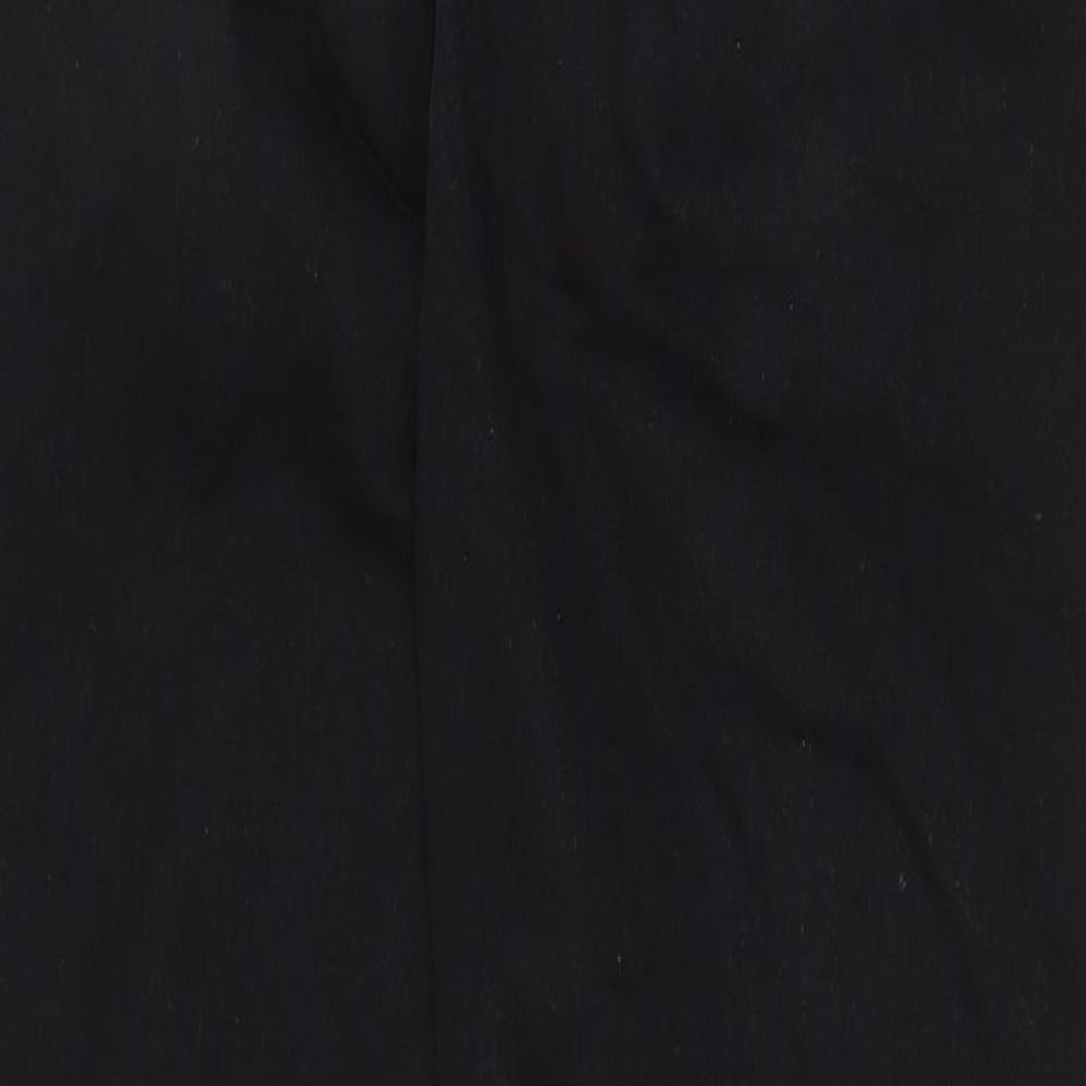 Marks and Spencer Womens Black Cotton Straight Jeans Size 12 Regular Zip