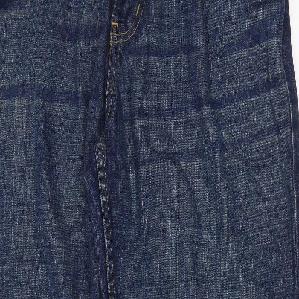 Burton Mens Blue Cotton Bootcut Jeans Size 36 in Regular Zip