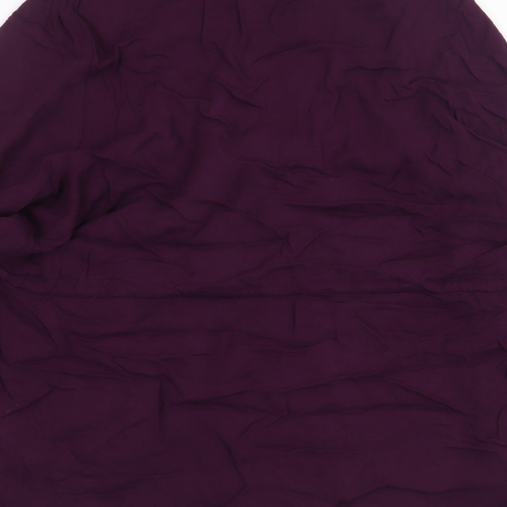 George Womens Purple Viscose Basic Button-Up Size 16 Collared