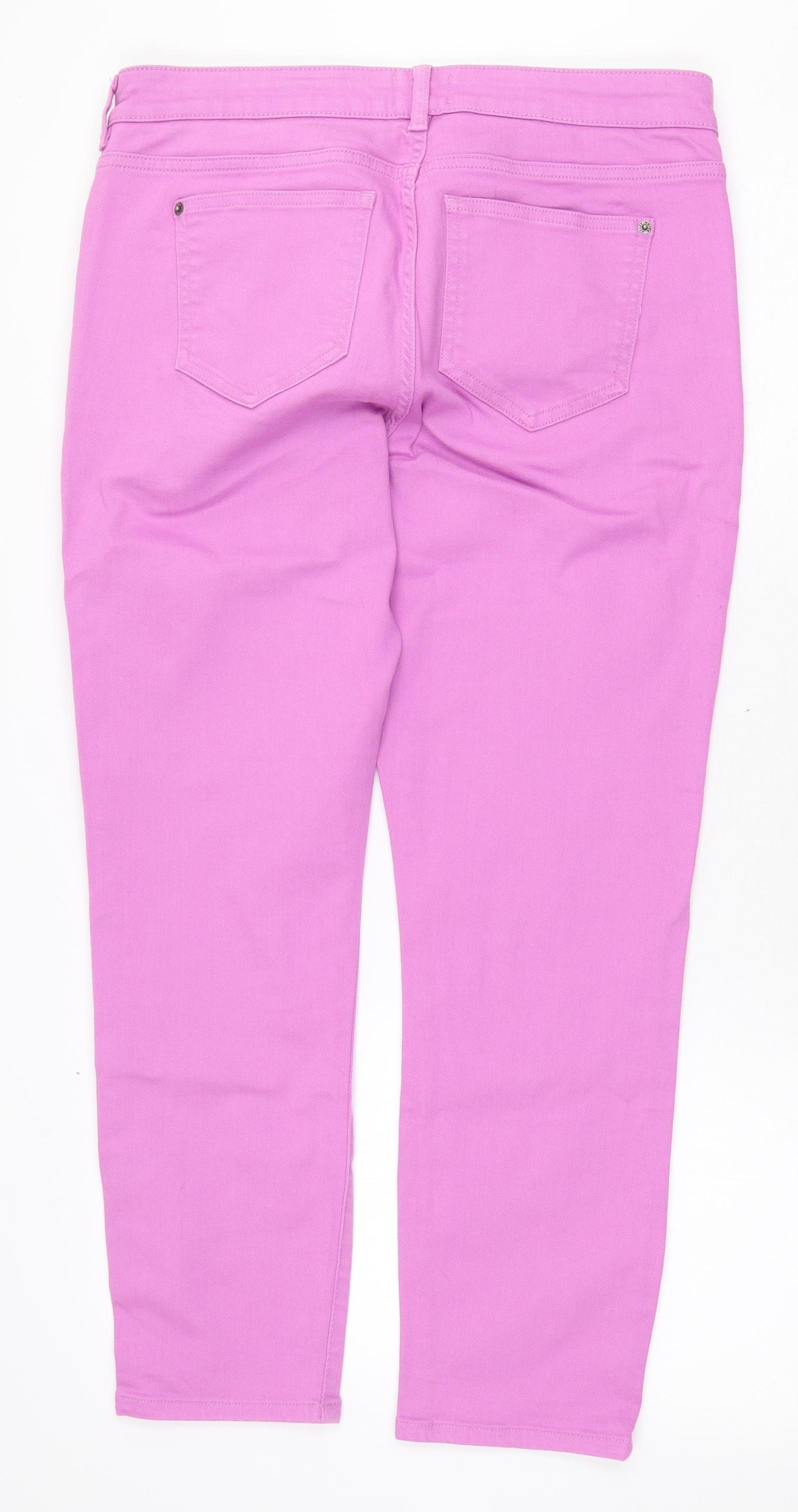 White Stuff Womens Pink Cotton Skinny Jeans Size 12 Regular Zip