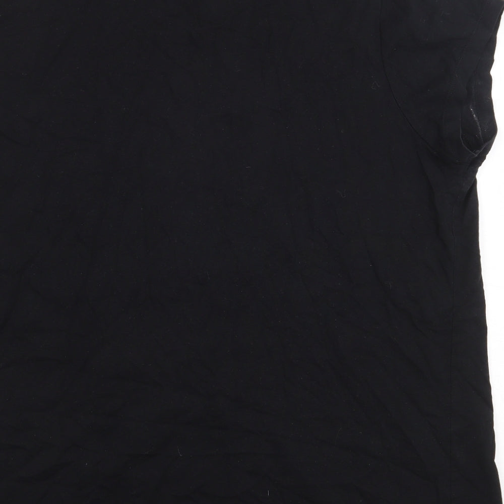 Simply Be Womens Black 100% Cotton Basic T-Shirt Size 20 Round Neck - Heart