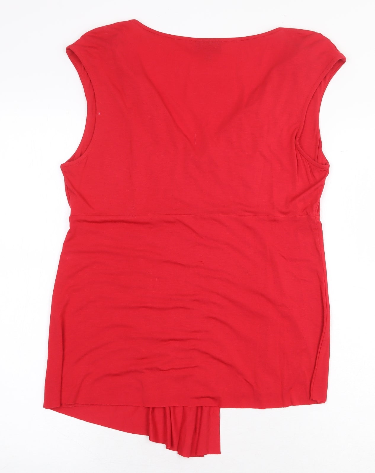 NEXT Womens Red Viscose Basic Blouse Size 14 V-Neck