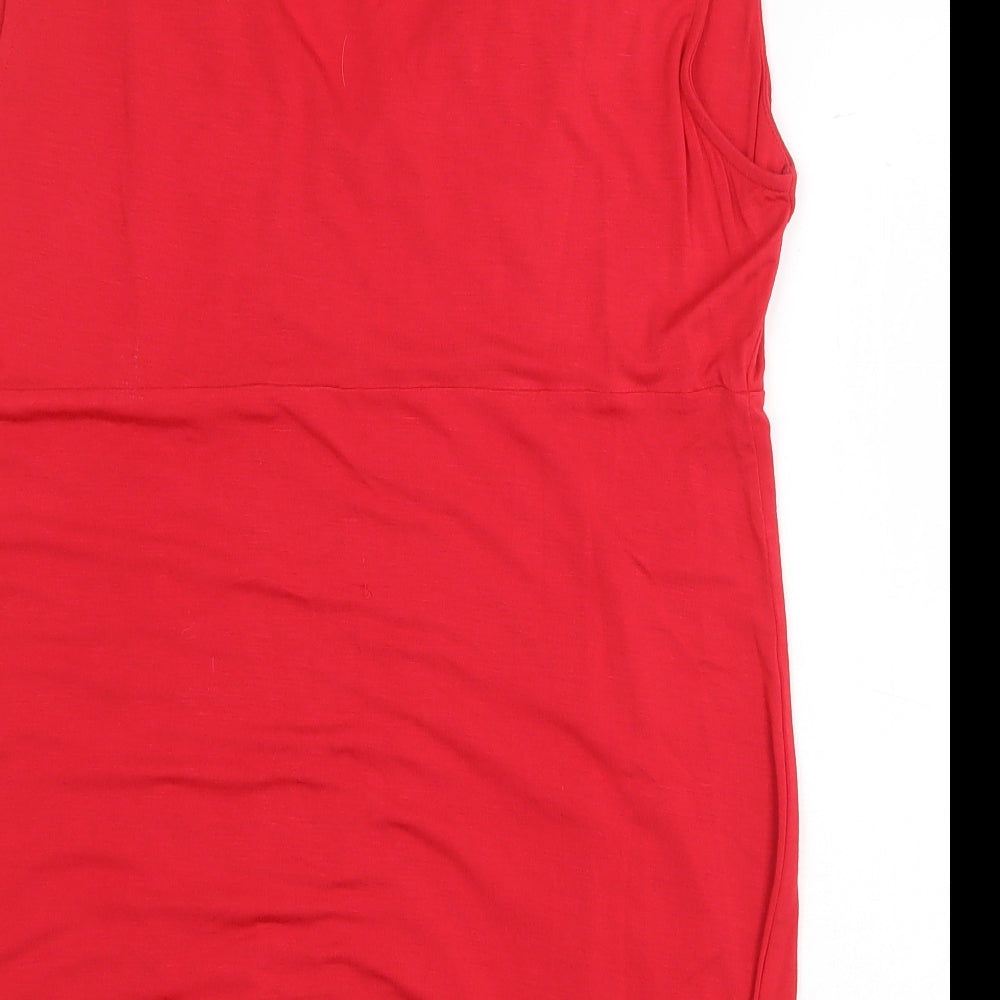 NEXT Womens Red Viscose Basic Blouse Size 14 V-Neck