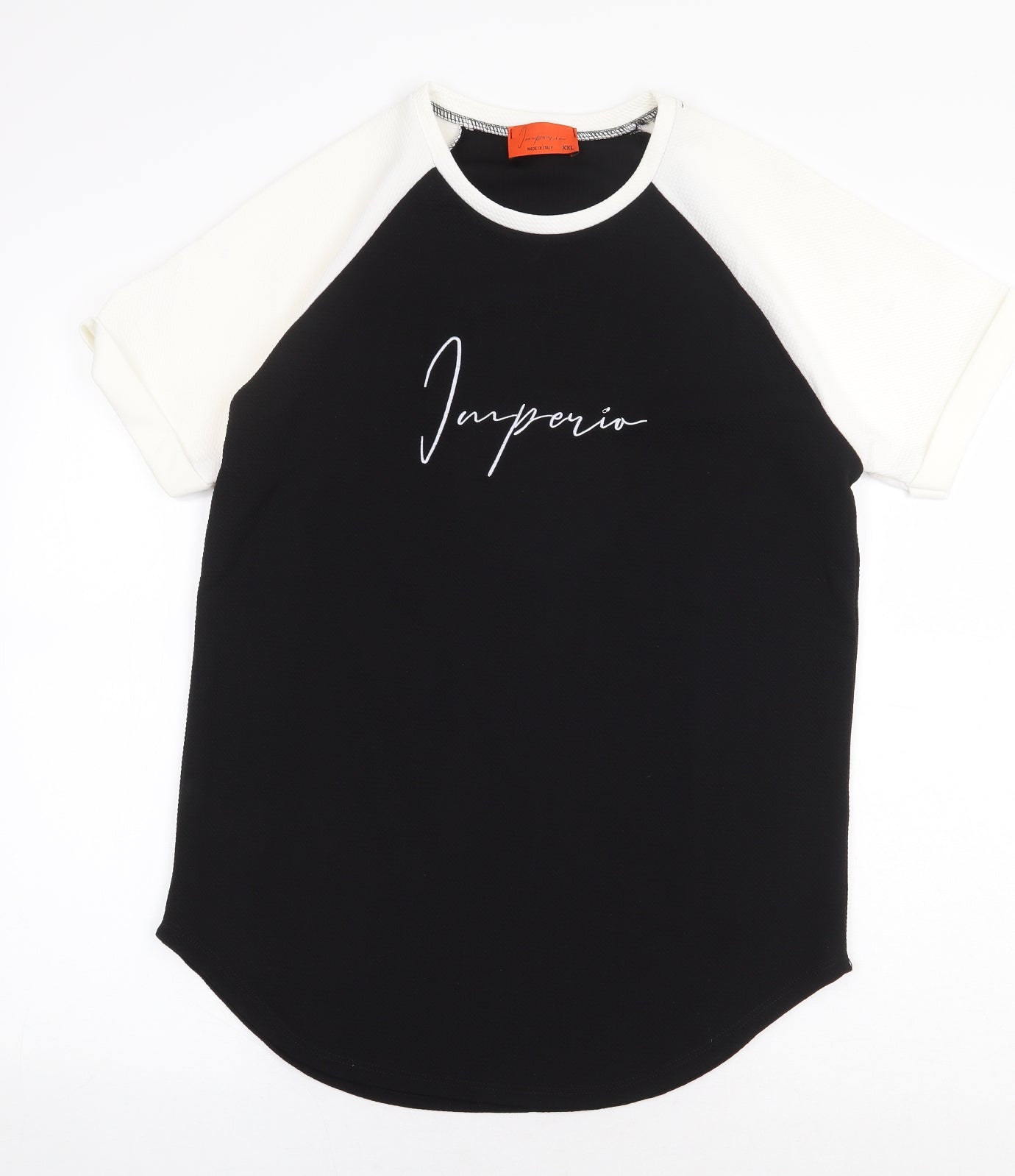 Imperio Mens Black Colourblock Polyester T-Shirt Size 2XL Round Neck - Ringer Tshirt
