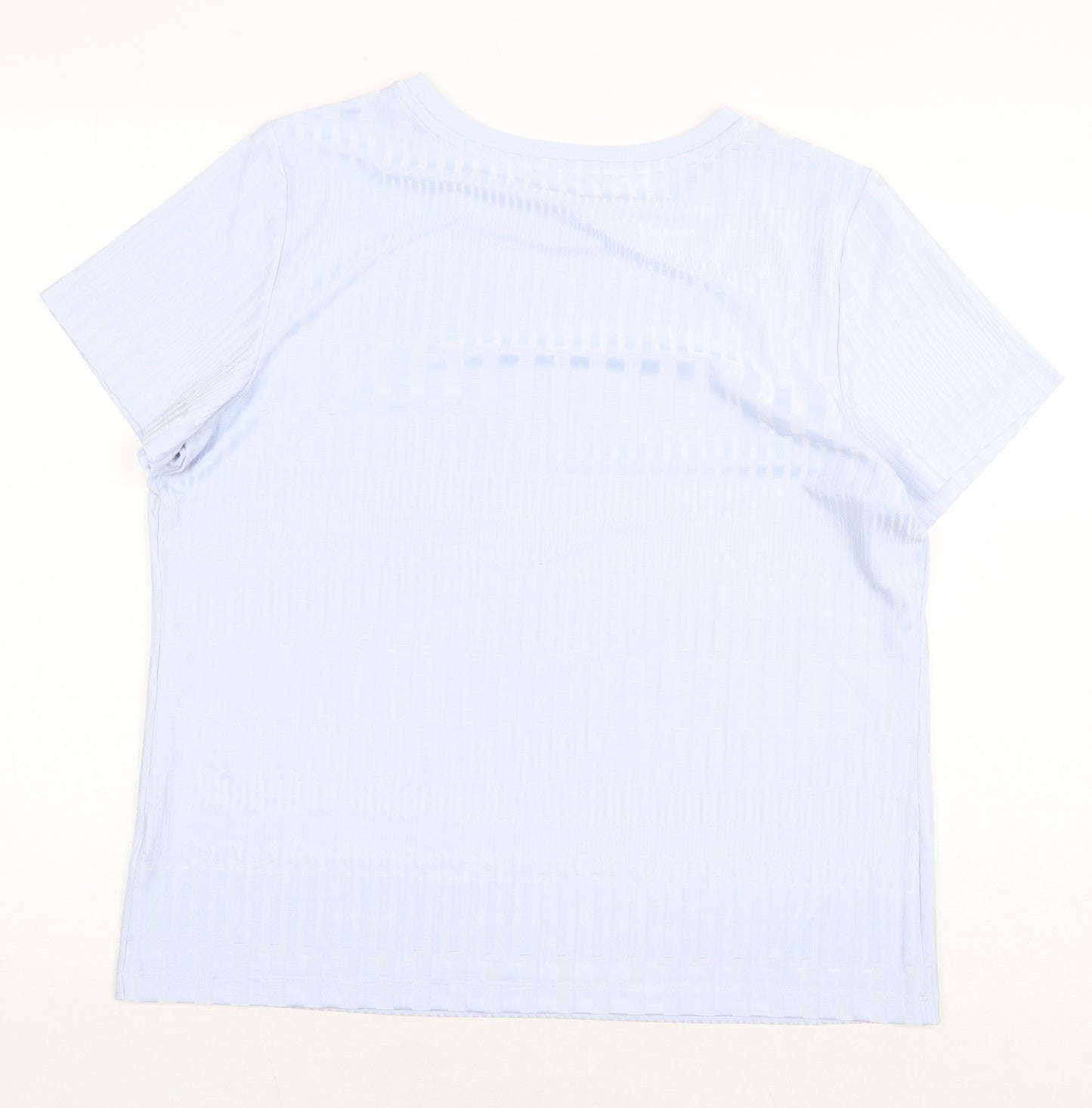Marks and Spencer Womens Blue Polyester Basic T-Shirt Size 16 Round Neck