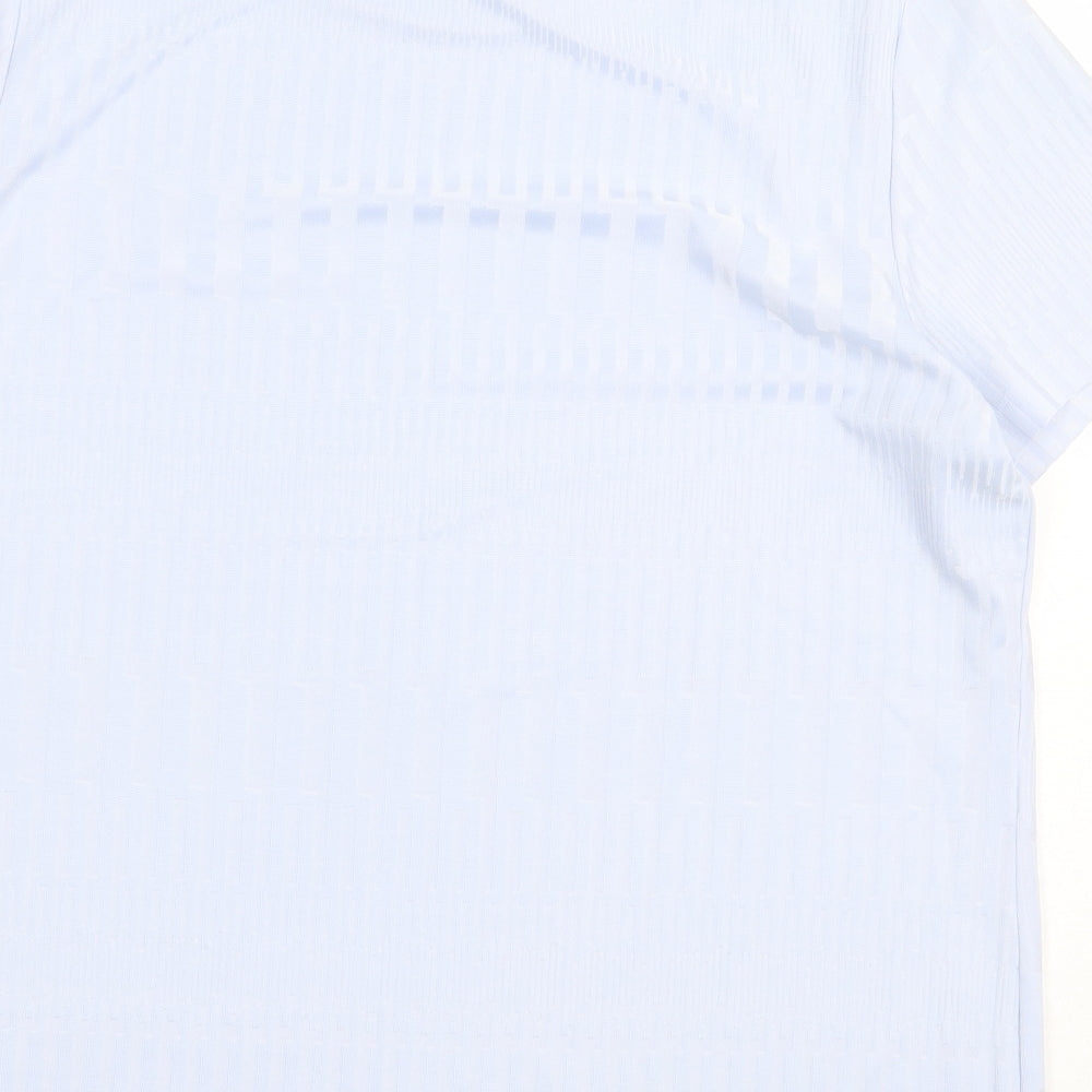 Marks and Spencer Womens Blue Polyester Basic T-Shirt Size 16 Round Neck