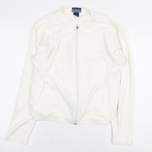 Cotton & Co Womens White Jacket Size M Zip