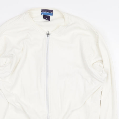 Cotton & Co Womens White Jacket Size M Zip