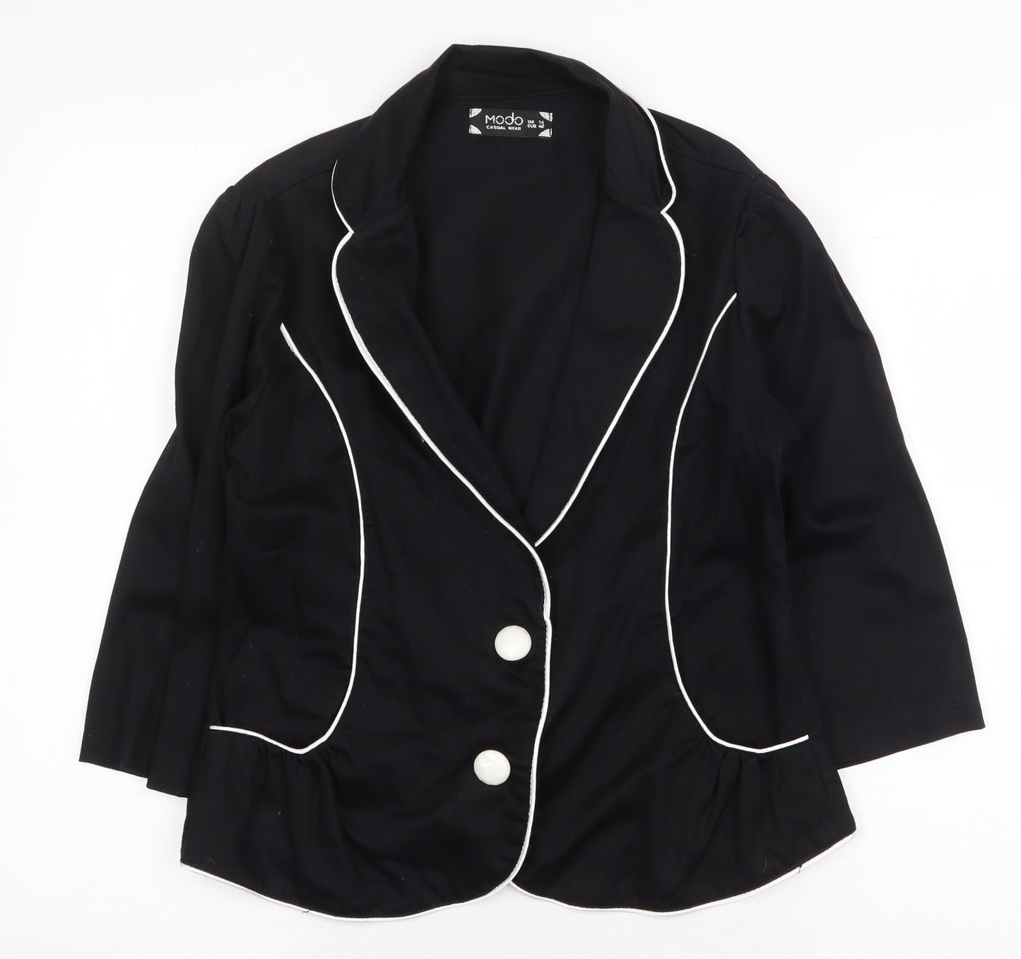MODO Womens Black Jacket Size 14 Button