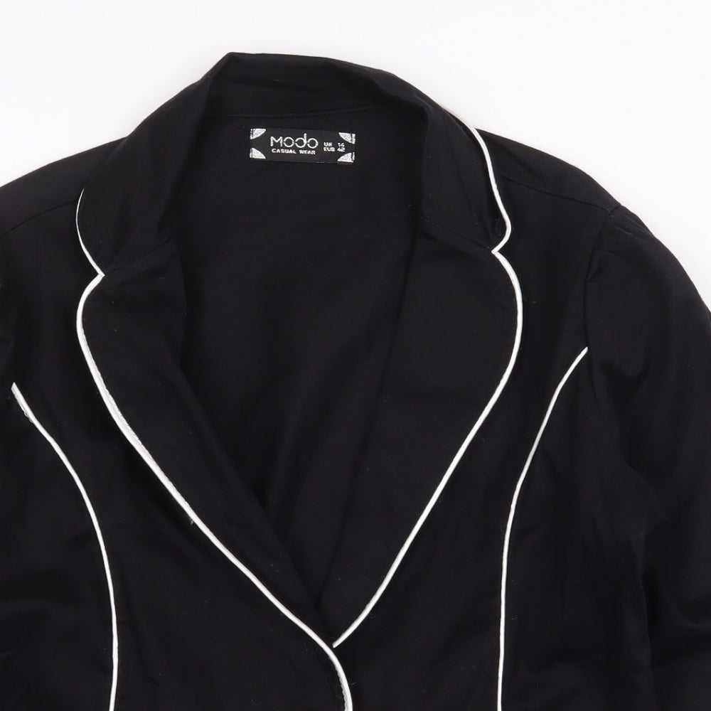 MODO Womens Black Jacket Size 14 Button