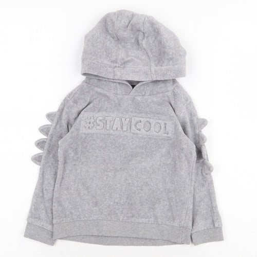 George Boys Grey Cotton Pullover Hoodie Size 2-3 Years Pullover - #Staycool