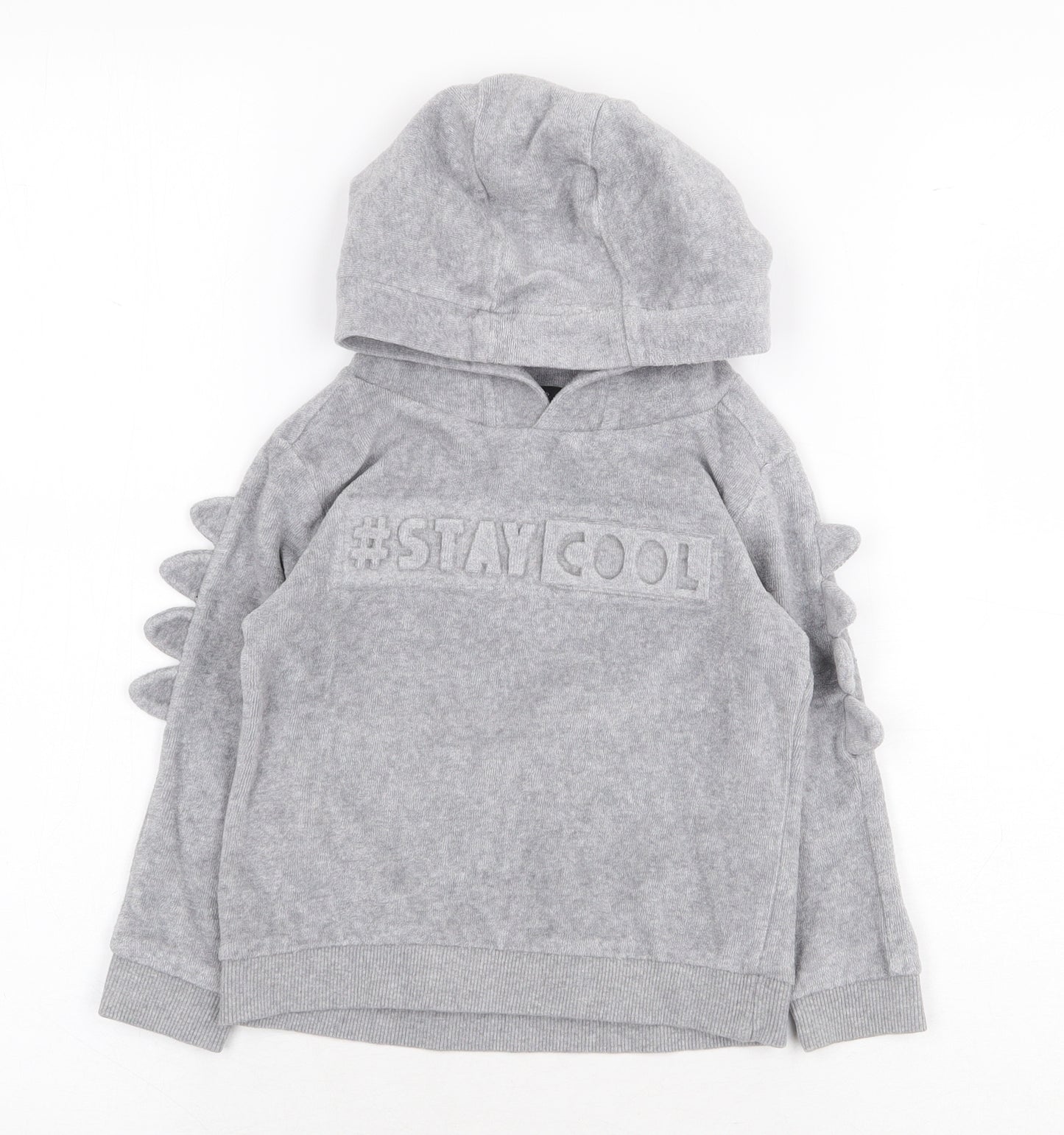 George Boys Grey Cotton Pullover Hoodie Size 2-3 Years Pullover - #Staycool