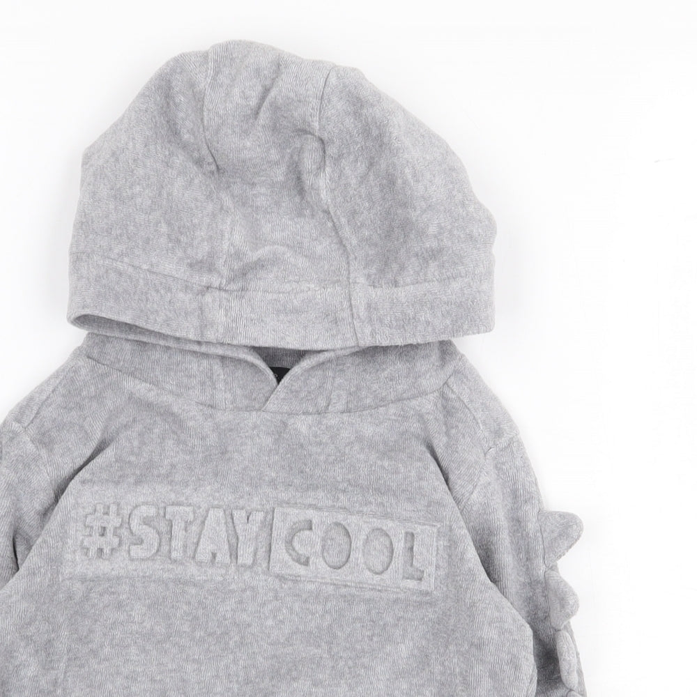 George Boys Grey Cotton Pullover Hoodie Size 2-3 Years Pullover - #Staycool