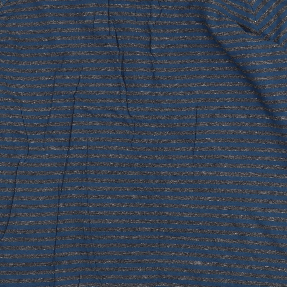 Sandwich Womens Blue Striped 100% Cotton Basic T-Shirt Size XL Round Neck