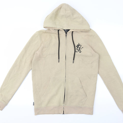 Gym King Mens Beige Cotton Full Zip Hoodie Size S