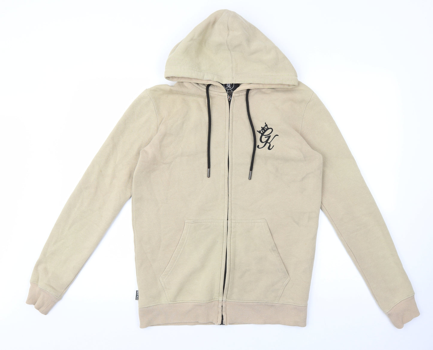 Gym King Mens Beige Cotton Full Zip Hoodie Size S