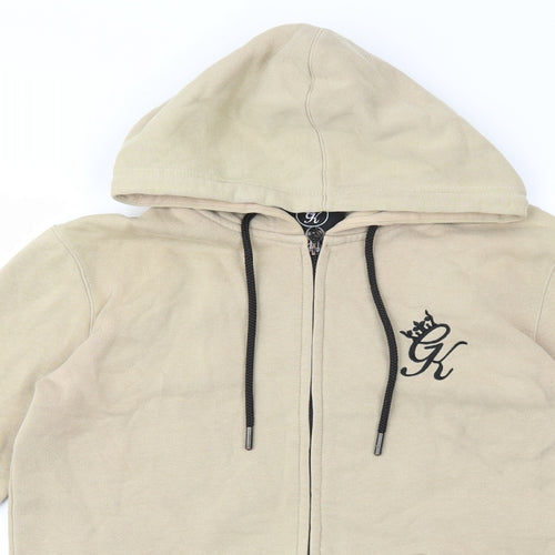 Gym King Mens Beige Cotton Full Zip Hoodie Size S