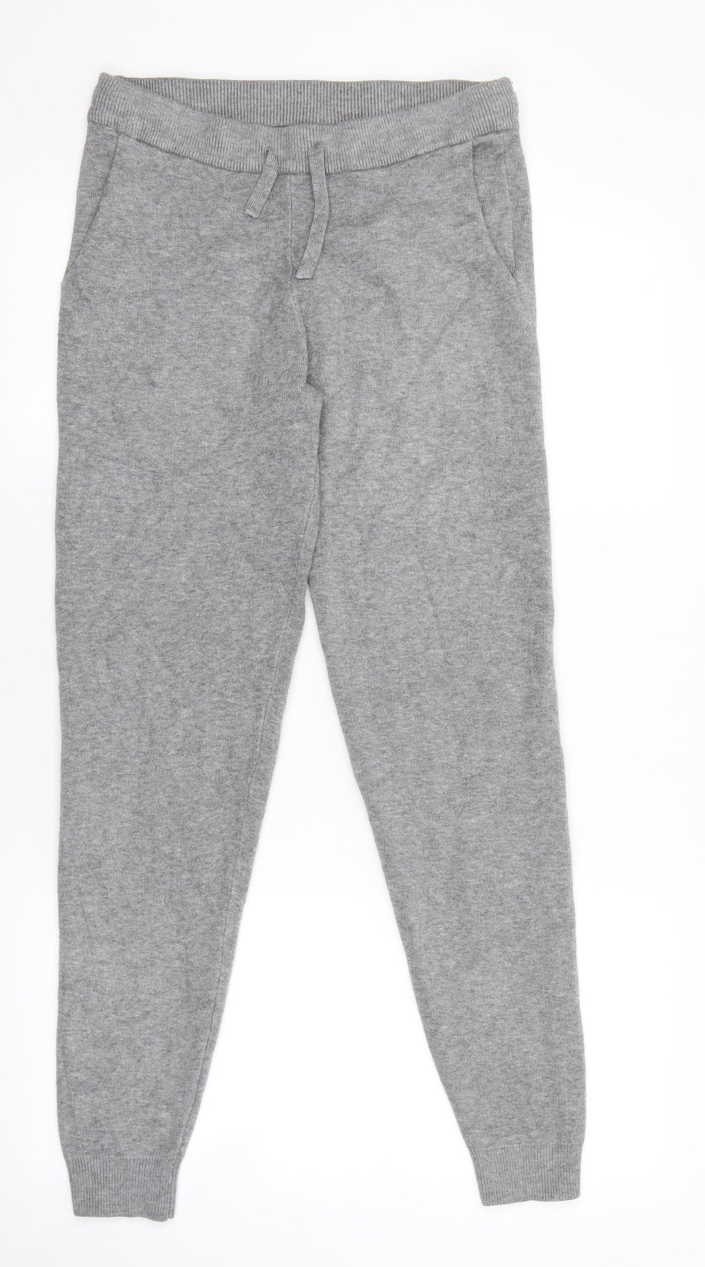 Primark Womens Grey Viscose Jogger Trousers Size S L29 in Regular Tie