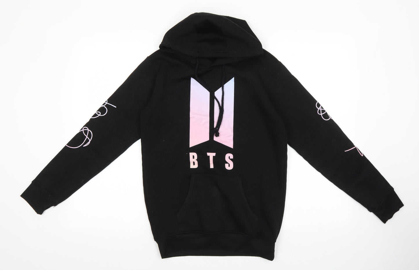 Preworn Womens Black Cotton Pullover Hoodie Size XS Pullover - BTS