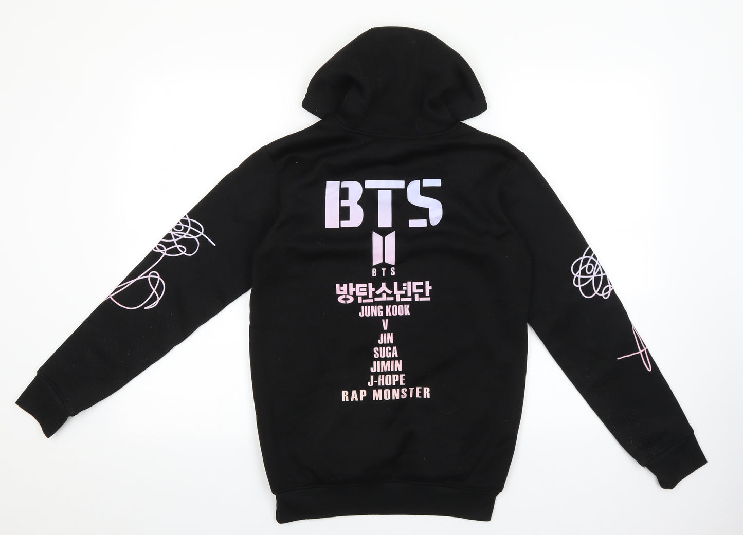 Preworn Womens Black Cotton Pullover Hoodie Size XS Pullover - BTS