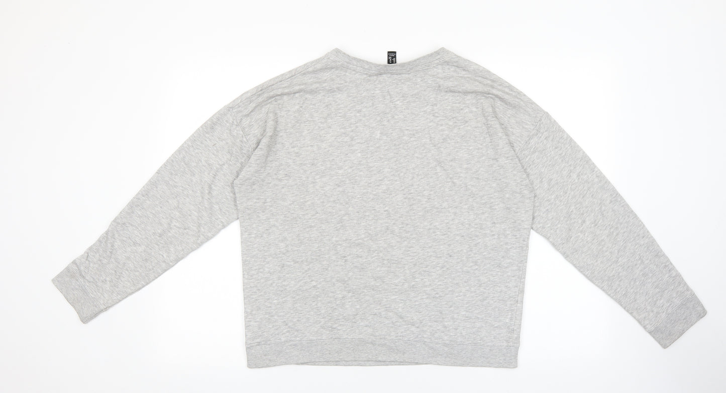New Look Womens Grey Cotton Pullover Sweatshirt Size 14 Pullover - Bonjour
