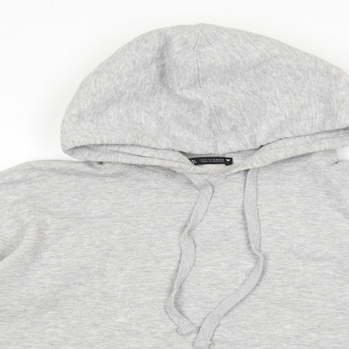 Zara Womens Grey Cotton Pullover Hoodie Size M Pullover