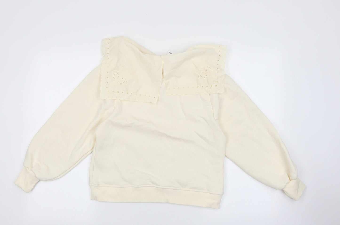 Zara Girls Ivory Cotton Pullover Sweatshirt Size 11-12 Years Pullover
