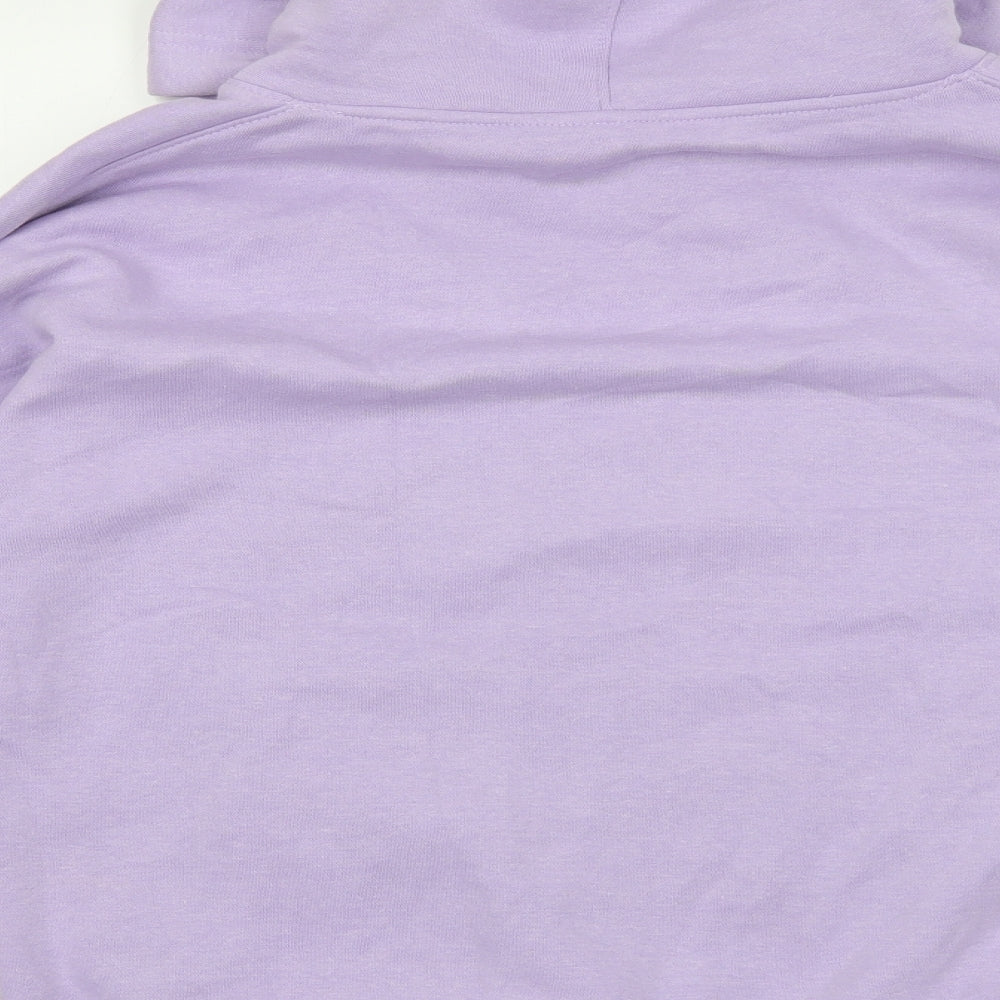 Preworn Womens Purple Cotton Pullover Hoodie Size 10 Pullover - Take It Easy Ruched Sleeve