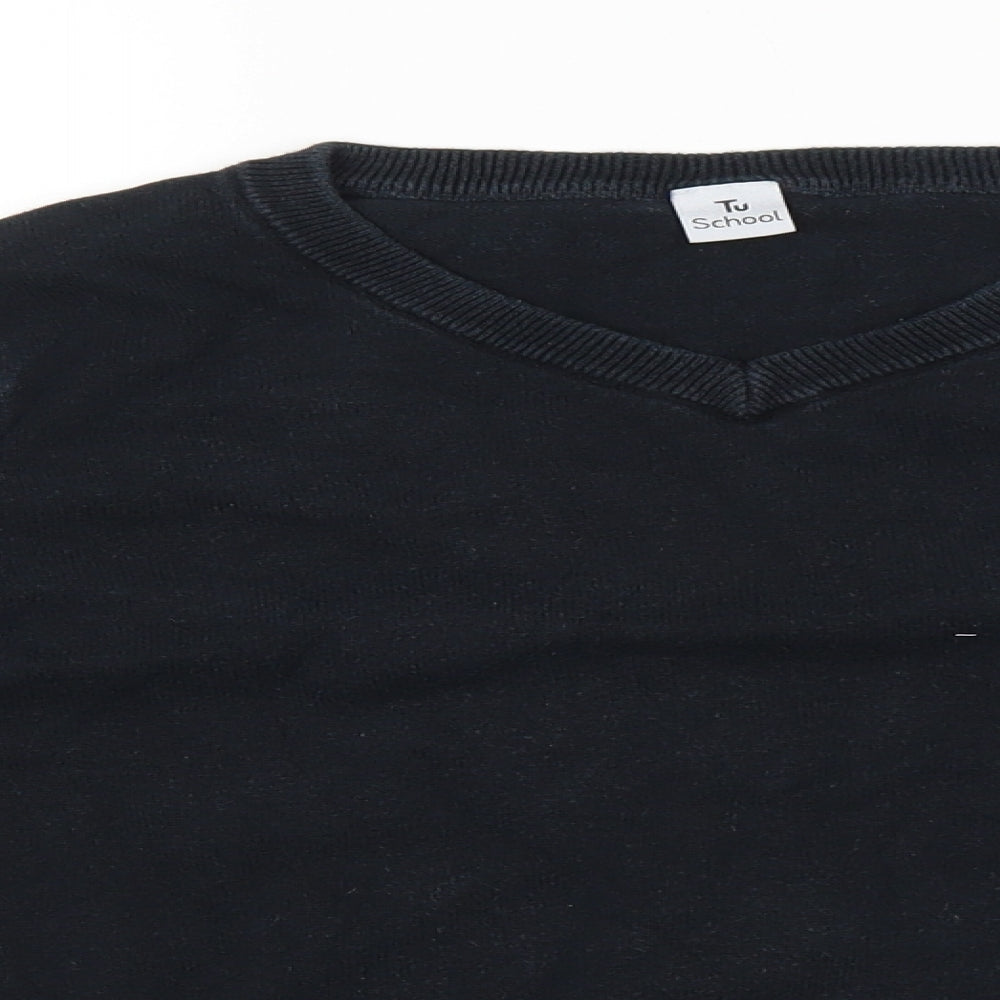 TU Boys Black Cotton Pullover Sweatshirt Size 12 Years Pullover