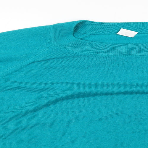 Preworn Womens Green Crew Neck Viscose Pullover Jumper Size 20