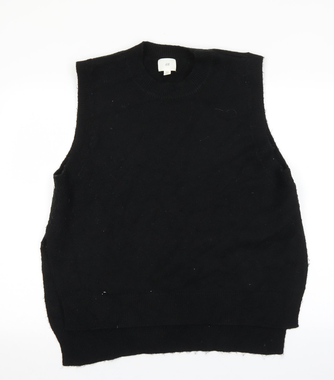 H&M Womens Black Mock Neck Acrylic Vest Jumper Size M