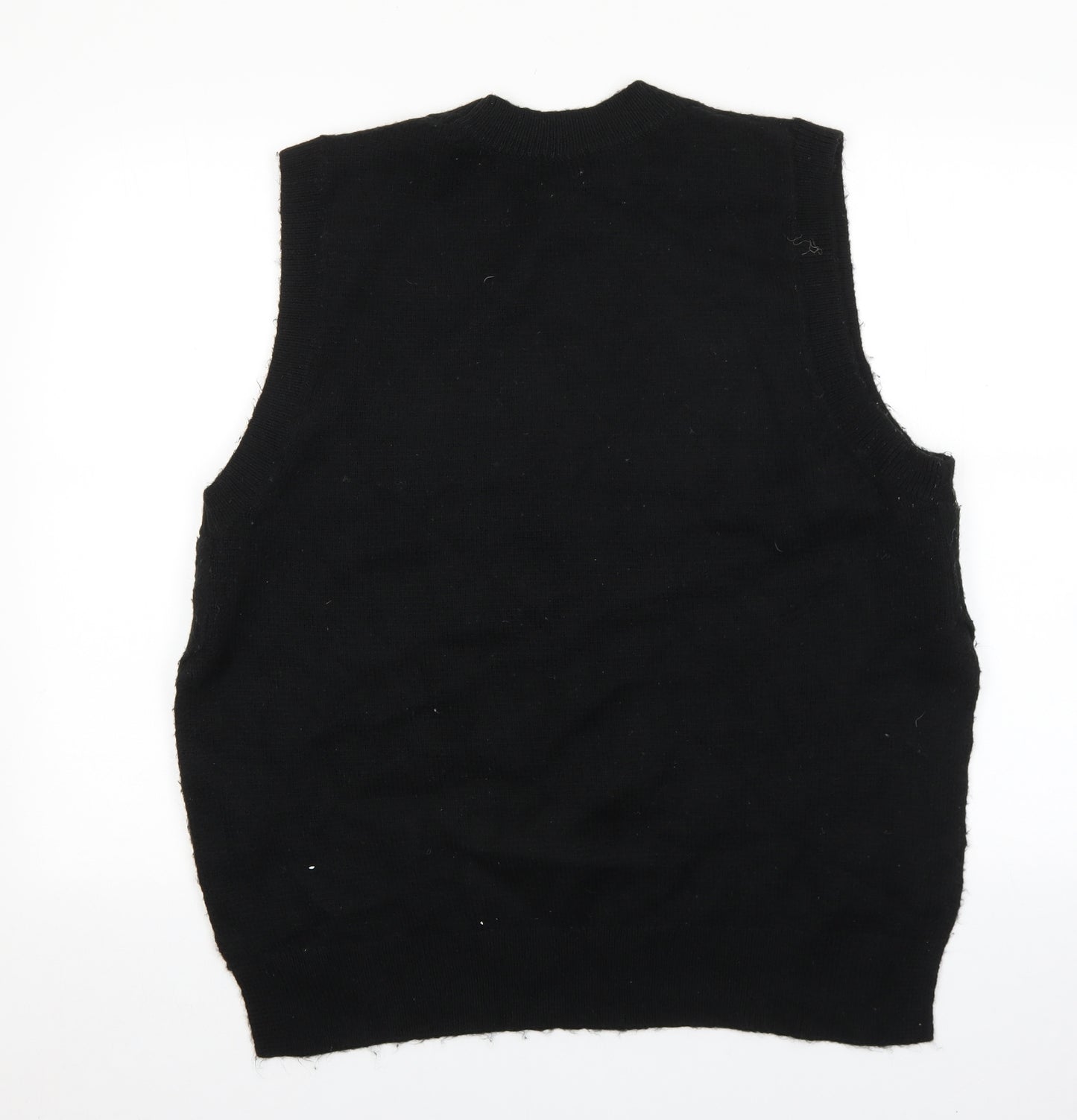 H&M Womens Black Mock Neck Acrylic Vest Jumper Size M
