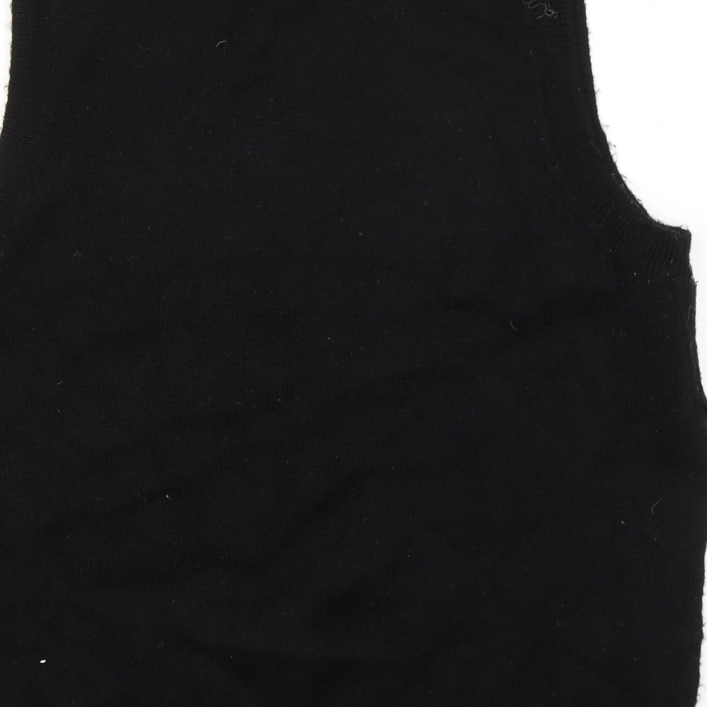 H&M Womens Black Mock Neck Acrylic Vest Jumper Size M