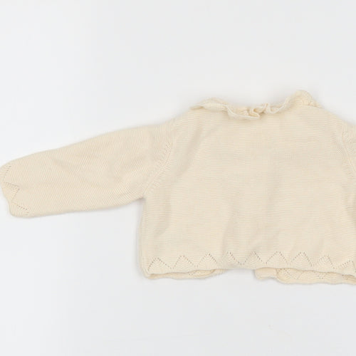 TU Baby Ivory 100% Cotton Cardigan Jumper Size 0-3 Months Button