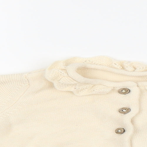 TU Baby Ivory 100% Cotton Cardigan Jumper Size 0-3 Months Button