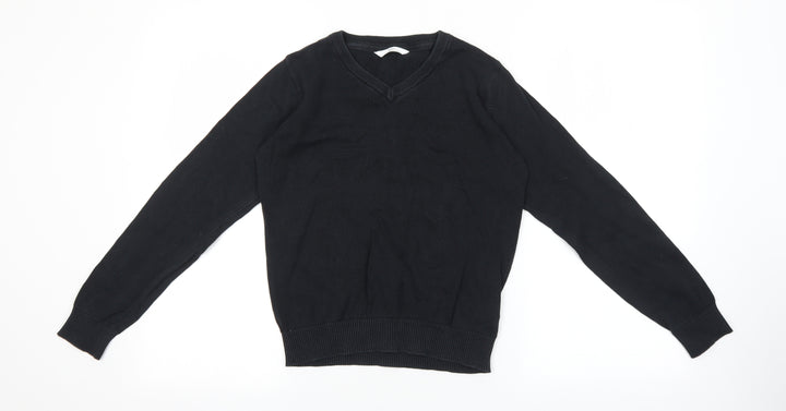 Marks and Spencer Boys Black Cotton Pullover Sweatshirt Size 10-11 Years Pullover