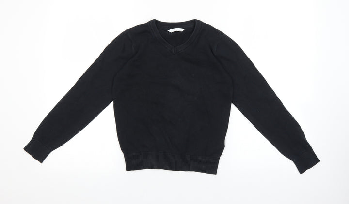 Marks and Spencer Boys Black Cotton Pullover Sweatshirt Size 9-10 Years Pullover