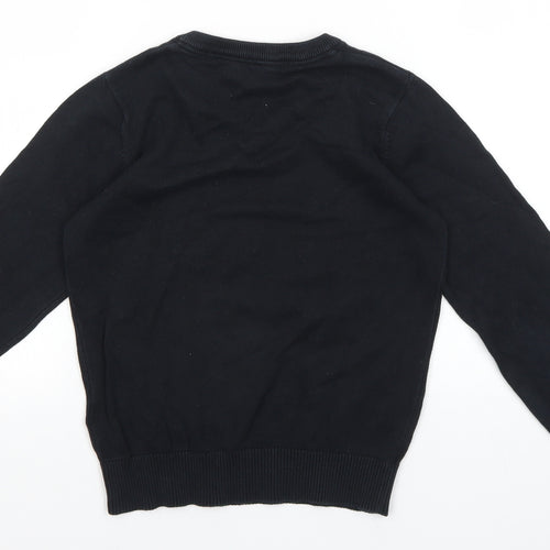 Marks and Spencer Boys Black Cotton Pullover Sweatshirt Size 9-10 Years Pullover
