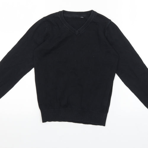 Marks and Spencer Boys Black 100% Cotton Pullover Sweatshirt Size 9-10 Years Pullover