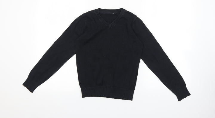Marks and Spencer Boys Black 100% Cotton Pullover Sweatshirt Size 9-10 Years Pullover