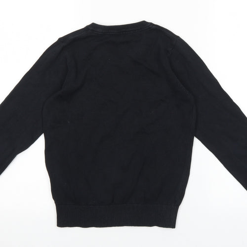 Marks and Spencer Boys Black 100% Cotton Pullover Sweatshirt Size 9-10 Years Pullover