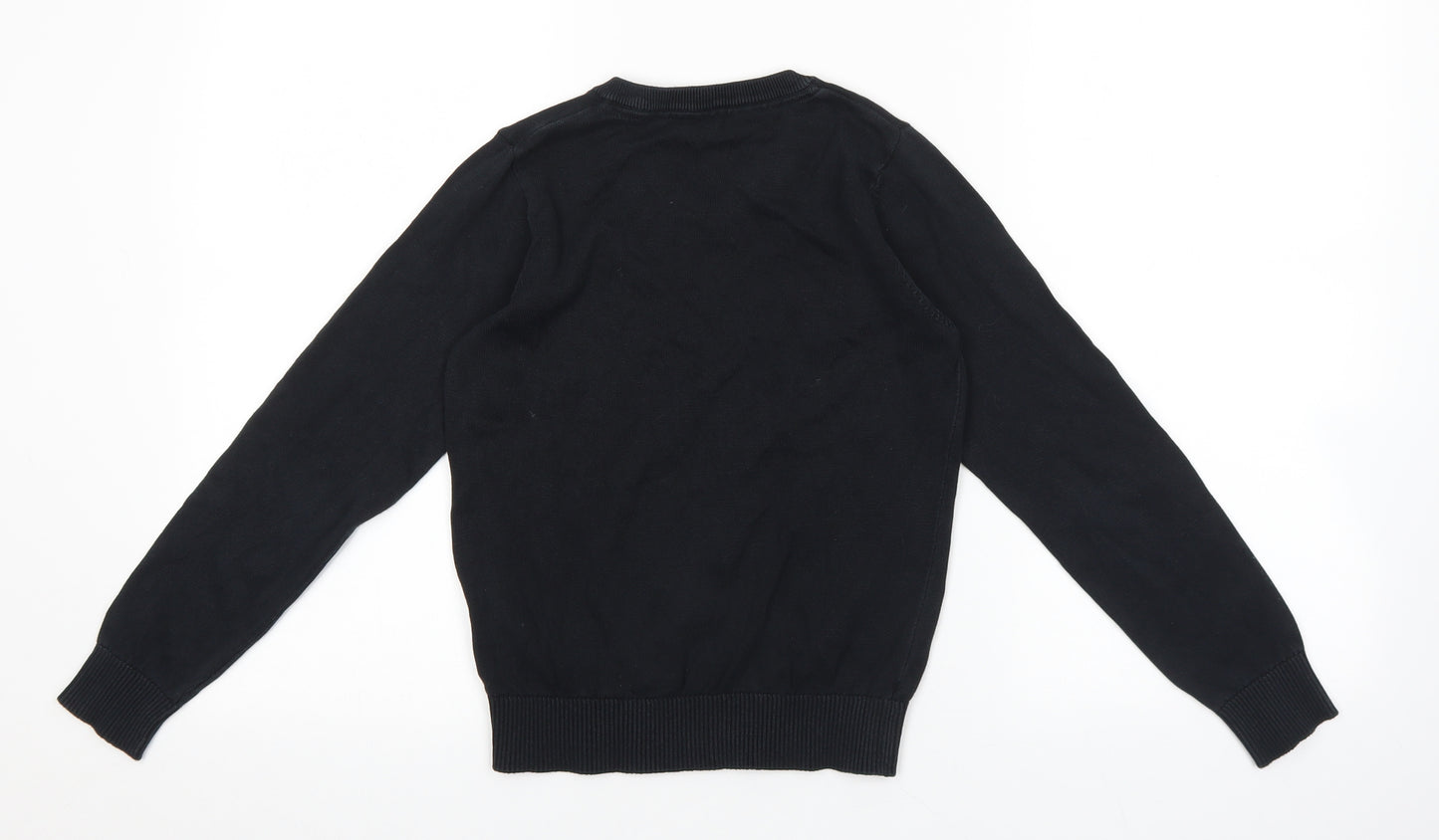 Marks and Spencer Boys Black 100% Cotton Pullover Sweatshirt Size 9-10 Years Pullover