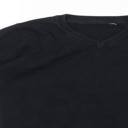Marks and Spencer Boys Black 100% Cotton Pullover Sweatshirt Size 9-10 Years Pullover