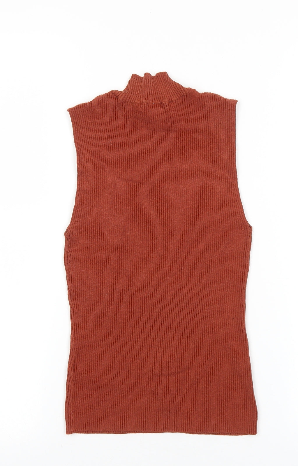 H&M Womens Brown High Neck Viscose Pullover Jumper Size S