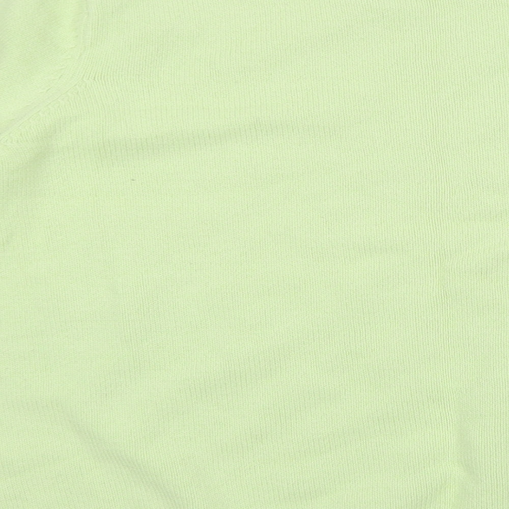 BHS Womens Green Round Neck Cotton Pullover Jumper Size 16