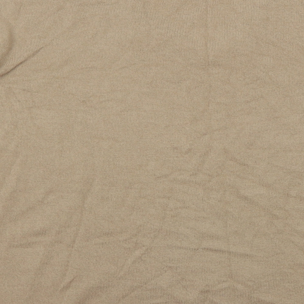Marks and Spencer Mens Beige V-Neck Acrylic Pullover Jumper Size XL