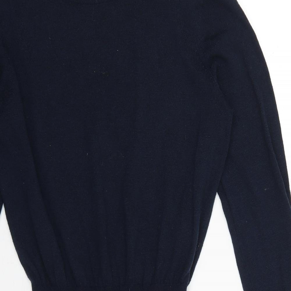 H&M Womens Blue Polyester Jumper Dress Size S Boat Neck Pullover